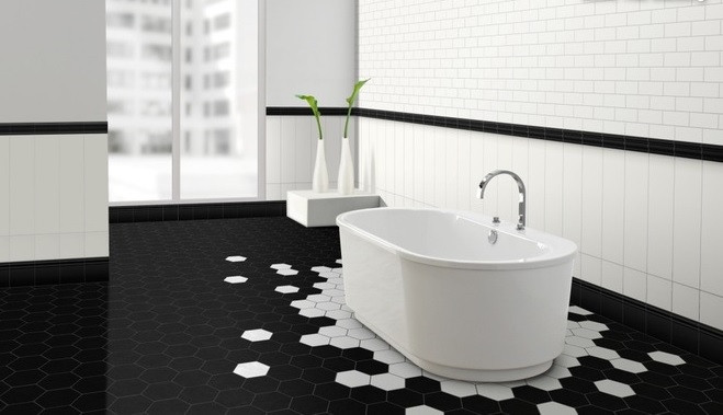 Un bagno optical: come arredarlo in puro stile black&white