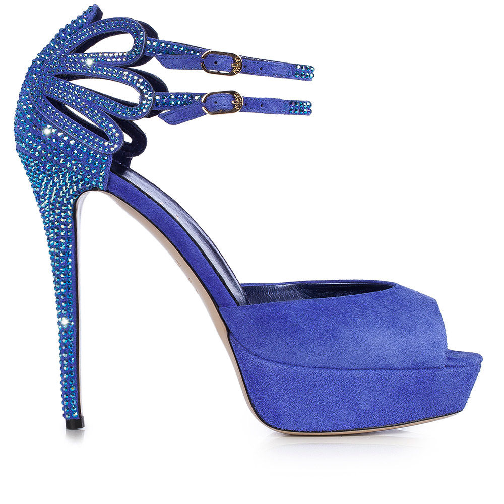 scarpe blu con tacco eleganti