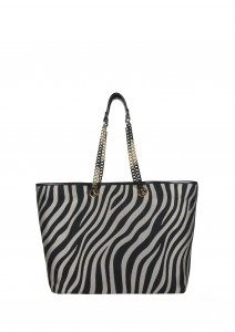 TAVECCHI Donna - SS 2015 - shopper donna orizzontale tessuto tiger beige nero