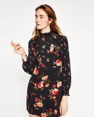 minidress a fiori davanti zara autunno 2016 mamme a spillo