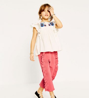 primavera 2017 zara bimbo mamme a spillo pantaloni con volant