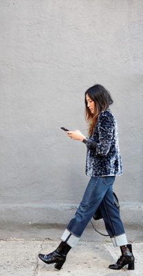 Jeans con risvolto alto sales
